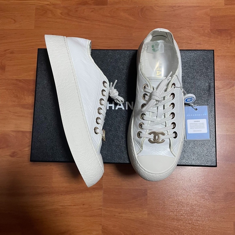 Chanel香奈兒24S徽標松糕厚底大頭鞋 低幫板鞋 37.5碼-1