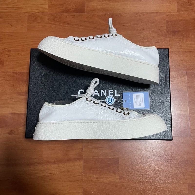 Chanel香奈兒24S徽標松糕厚底大頭鞋 低幫板鞋 37.5碼-2