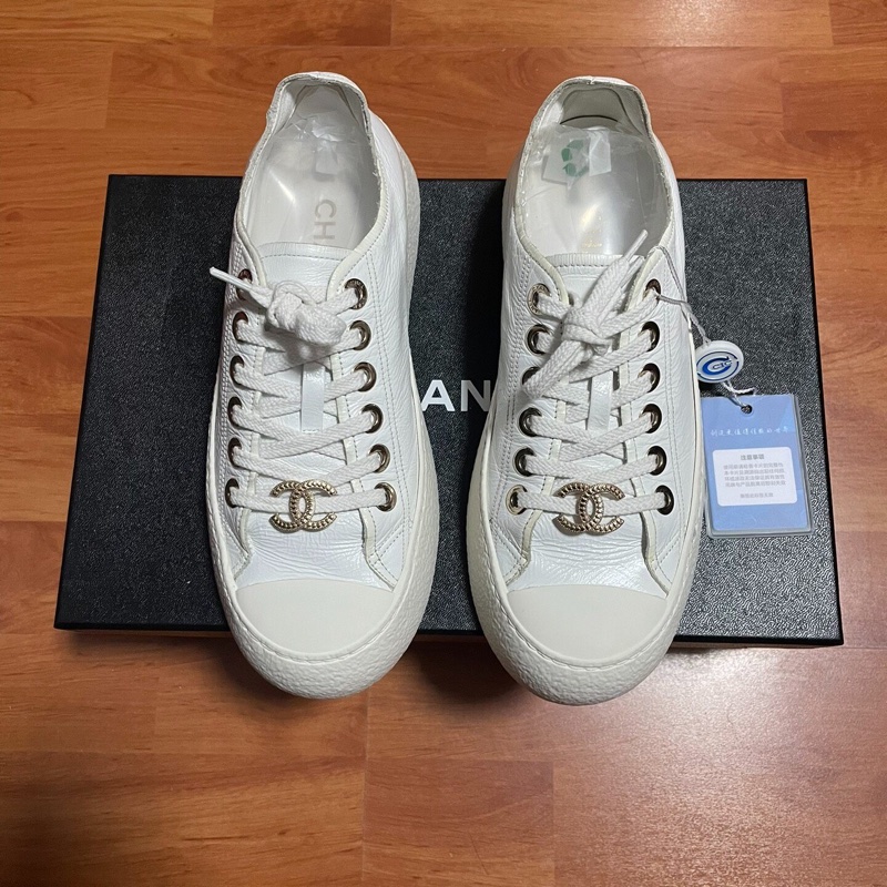 Chanel香奈兒24S徽標松糕厚底大頭鞋 低幫板鞋 37.5碼-3