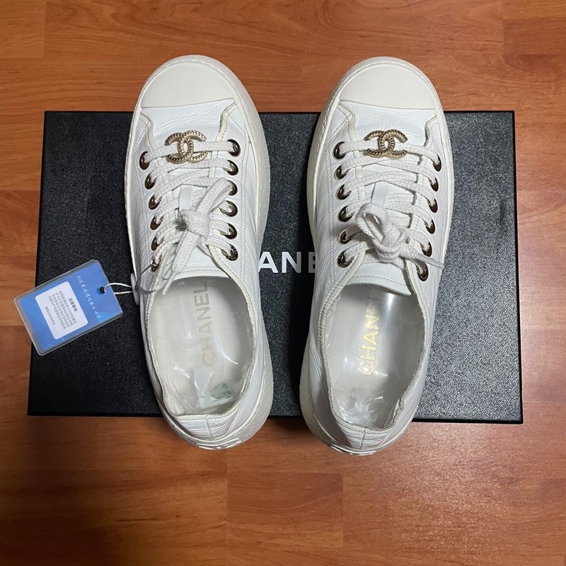 Chanel香奈兒24S徽標松糕厚底大頭鞋 低幫板鞋 37.5碼-4