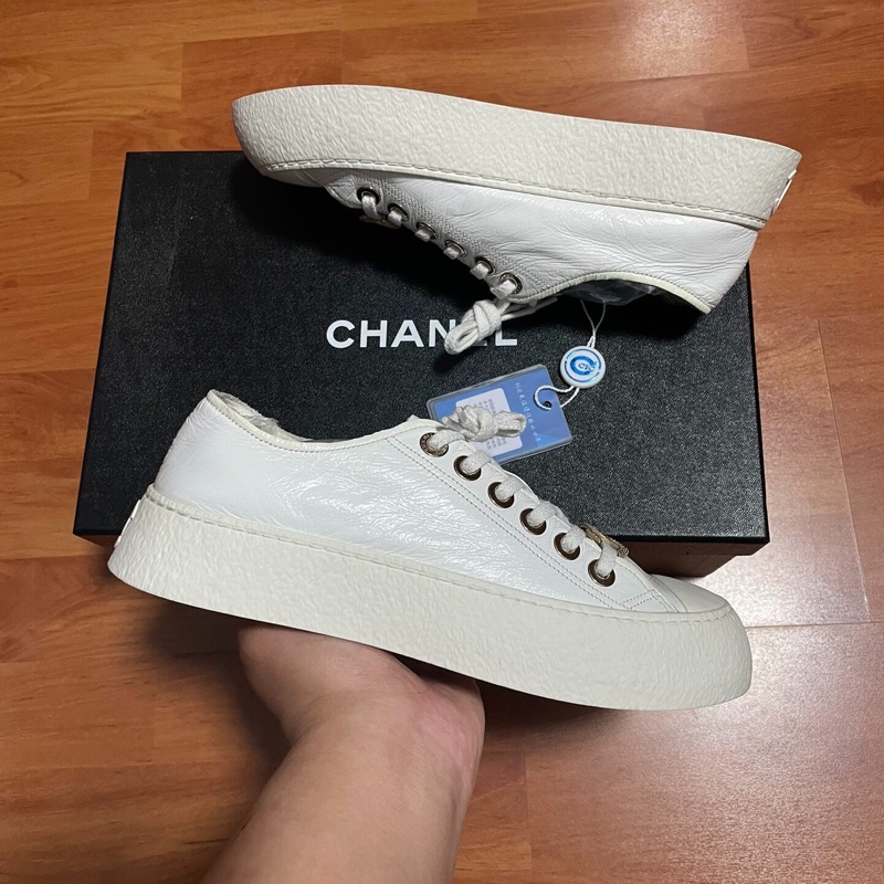 Chanel香奈兒24S徽標松糕厚底大頭鞋 低幫板鞋 37.5碼-8