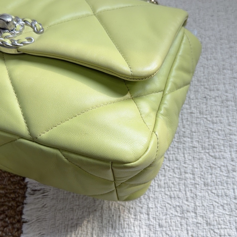 Chanel香奈兒 19bag 小號 芯片 淡綠色  尺寸：26*16*9 少見淡綠色配色-7