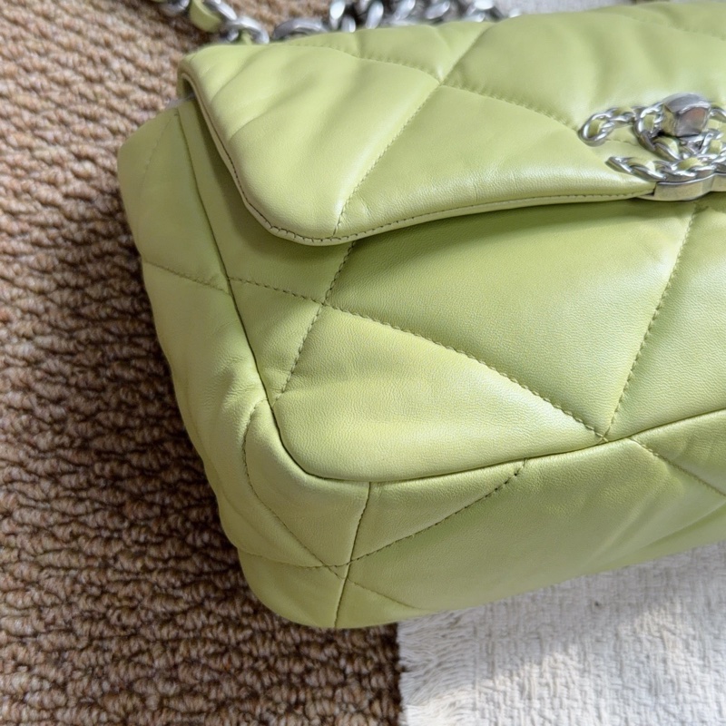 Chanel香奈兒 19bag 小號 芯片 淡綠色  尺寸：26*16*9 少見淡綠色配色-8