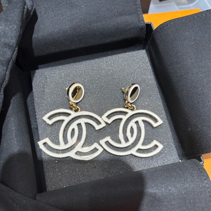 Chanel 9成新 大C logo 耳環-0