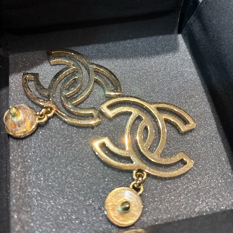 Chanel 9成新 大C logo 耳環-8