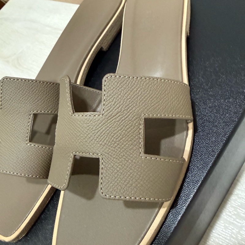 愛馬仕 大象灰Oran拖鞋（已貼底） 38.5-2