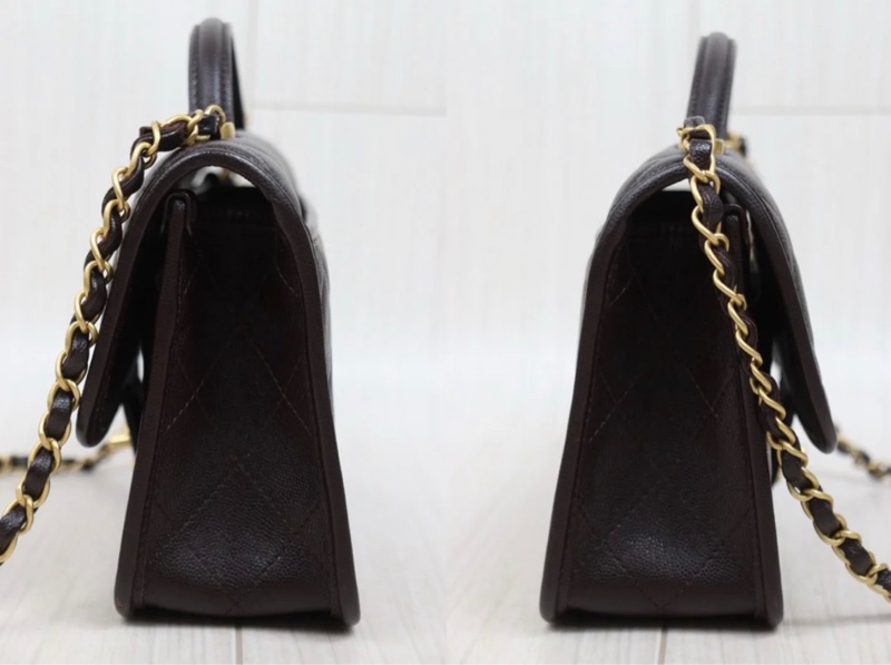 「JL精品代購」98新 Chanel 香奈兒22k 荔枝牛皮 手提/肩背包 ic芯片款-4