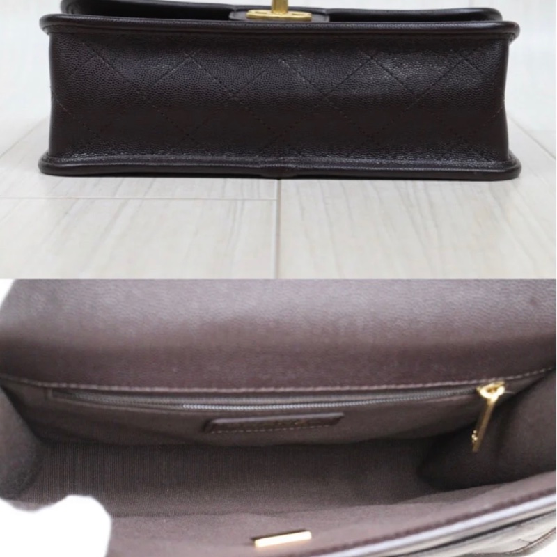 「JL精品代購」98新 Chanel 香奈兒22k 荔枝牛皮 手提/肩背包 ic芯片款-7