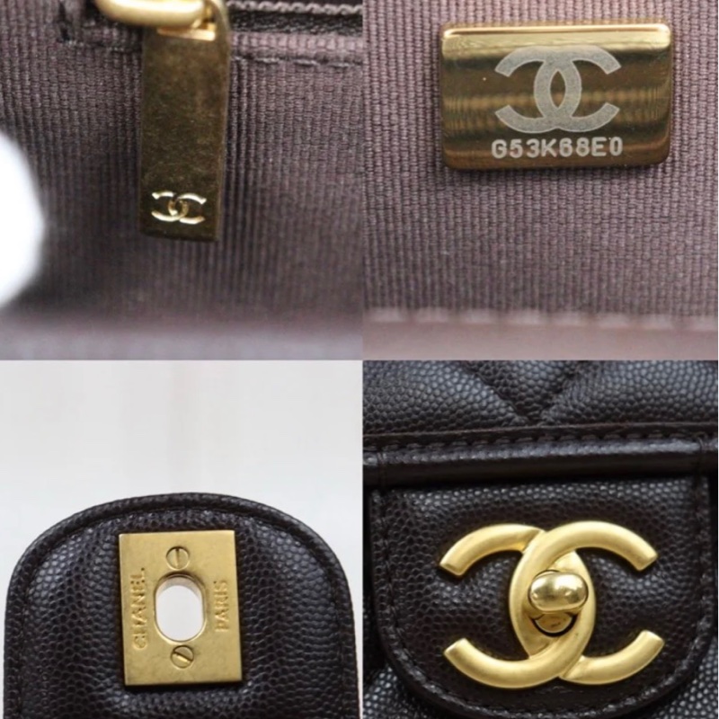 「JL精品代購」98新 Chanel 香奈兒22k 荔枝牛皮 手提/肩背包 ic芯片款-10