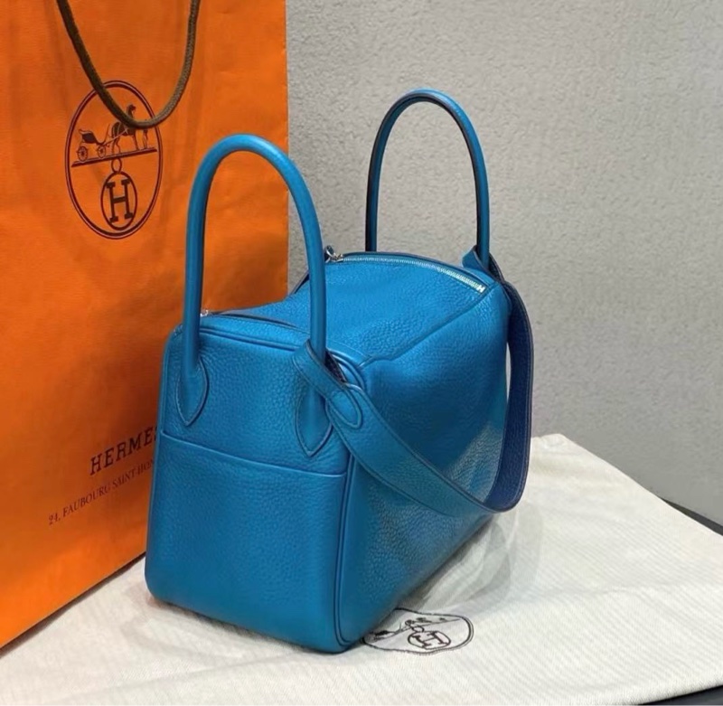 🌈Hermes💙Lindy 26💙伊茲密爾藍銀扣🌈98.5新🌟TC皮🌟愛馬仕🌟-1
