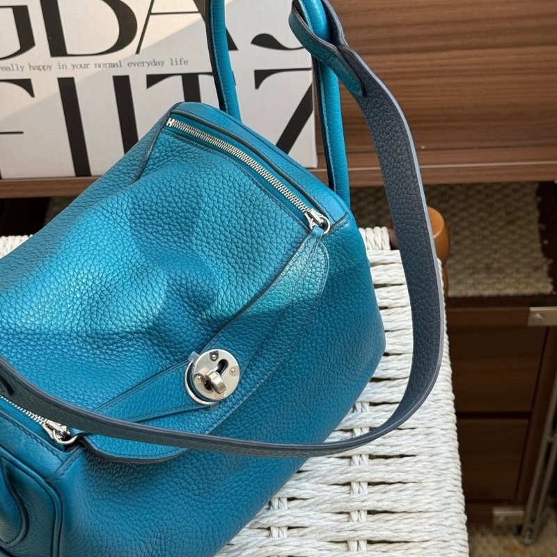 🌈Hermes💙Lindy 26💙伊茲密爾藍銀扣🌈98.5新🌟TC皮🌟愛馬仕🌟-2
