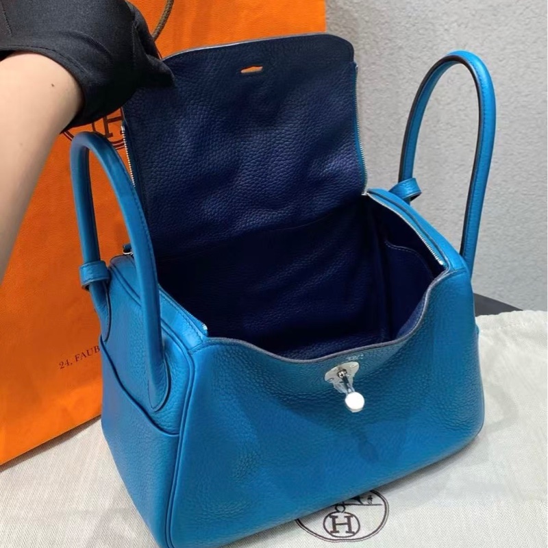 🌈Hermes💙Lindy 26💙伊茲密爾藍銀扣🌈98.5新🌟TC皮🌟愛馬仕🌟-4
