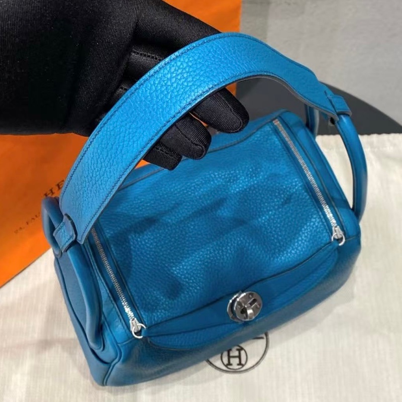🌈Hermes💙Lindy 26💙伊茲密爾藍銀扣🌈98.5新🌟TC皮🌟愛馬仕🌟-5
