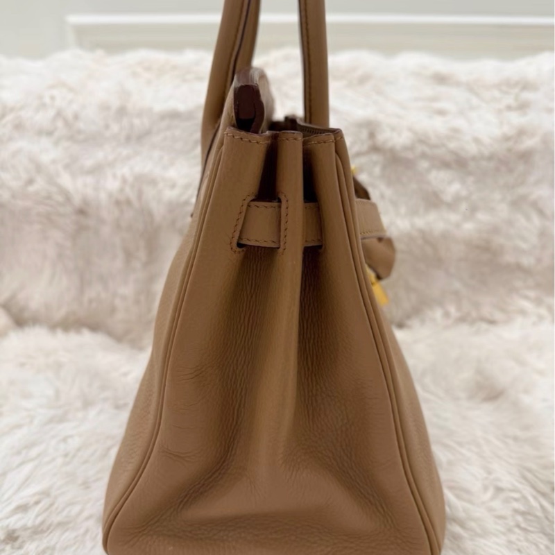 Hermes愛馬仕 Birkin30 奶茶色金扣 L刻-2