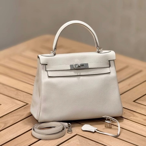 Hermes 愛馬仕 Kelly28 珍珠灰 銀扣 Togo皮 Z刻