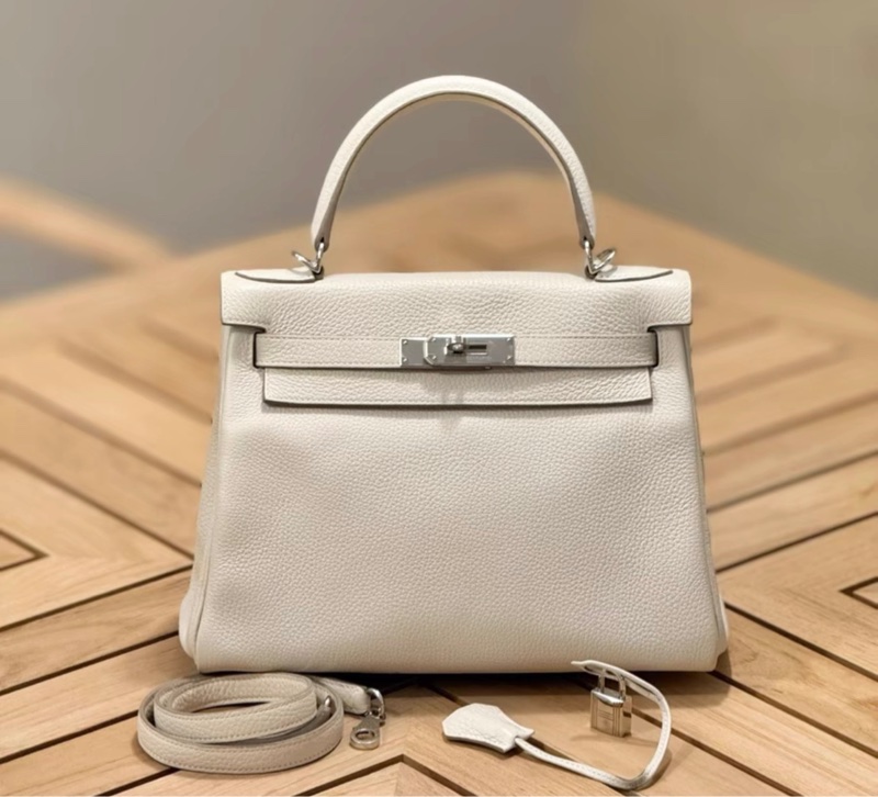 Hermes 愛馬仕 Kelly28 珍珠灰 銀扣 Togo皮 Z刻-2