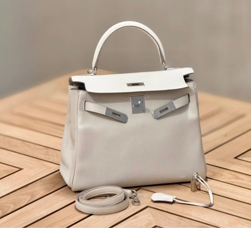 Hermes 愛馬仕 Kelly28 珍珠灰 銀扣 Togo皮 Z刻-4