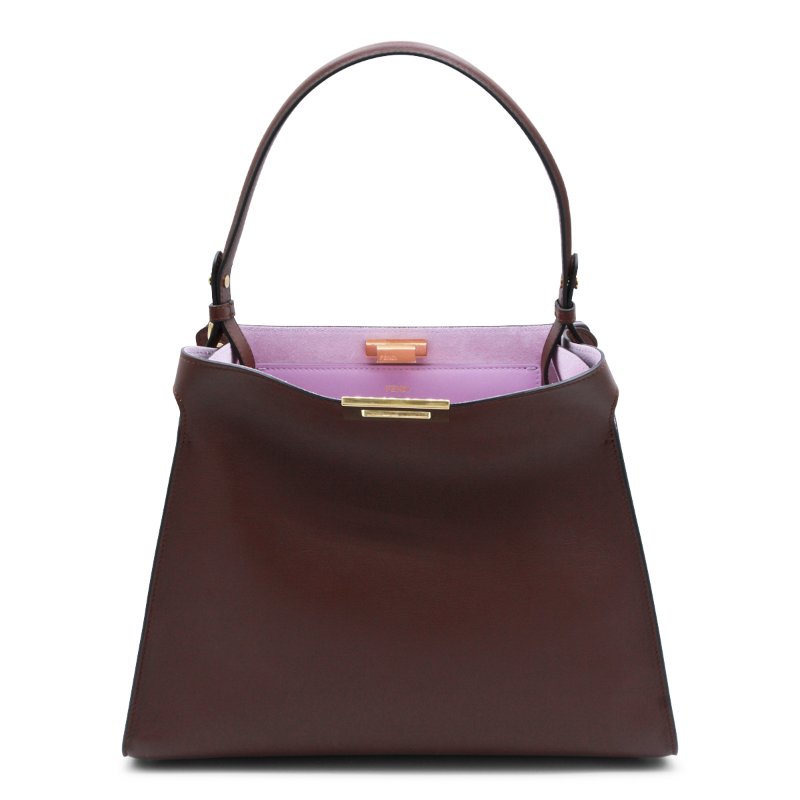 ⏰限時特賣價🌺Fendi Way 8BN368 中款深棕色皮革和紫羅蘭色麂皮包-12