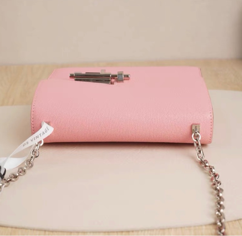 全套帶票愛馬仕mini Verrou插銷包手槍包mini奶昔粉山羊皮Y刻-3