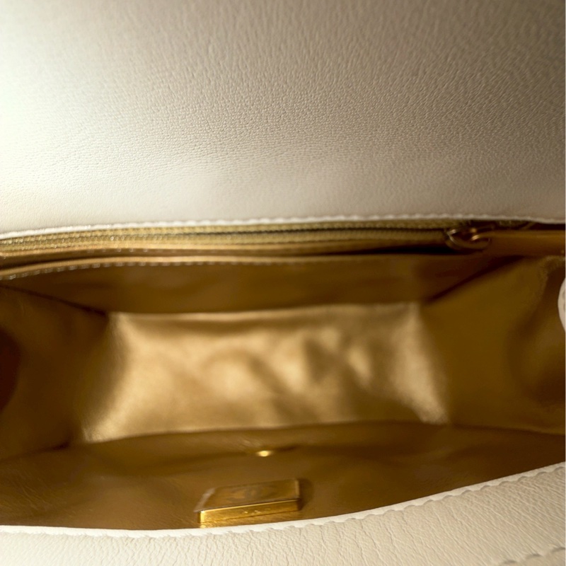 公主駕到💗99新🆕Chanel香奈兒白金鏈條菱格紋金球方胖子單肩斜挎包-17