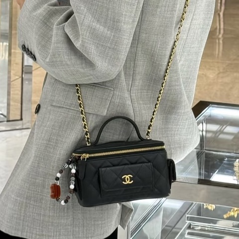 新款超限量💯Chanel香奈兒荔枝牛皮黑金Cargo炸藥包手提包單肩斜挎包🧨