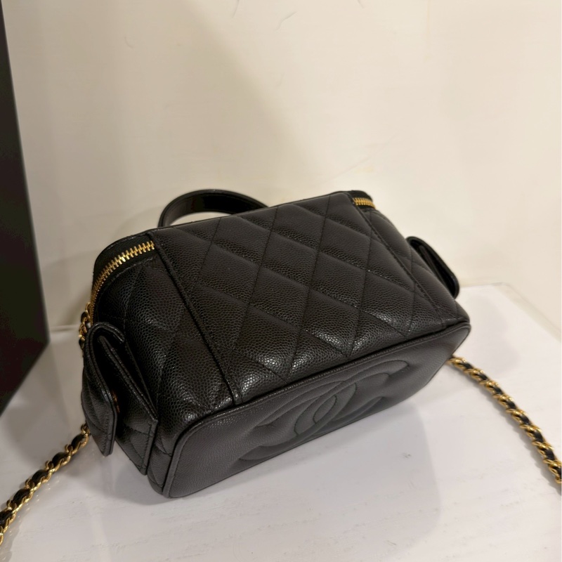 新款超限量💯Chanel香奈兒荔枝牛皮黑金Cargo炸藥包手提包單肩斜挎包🧨-13