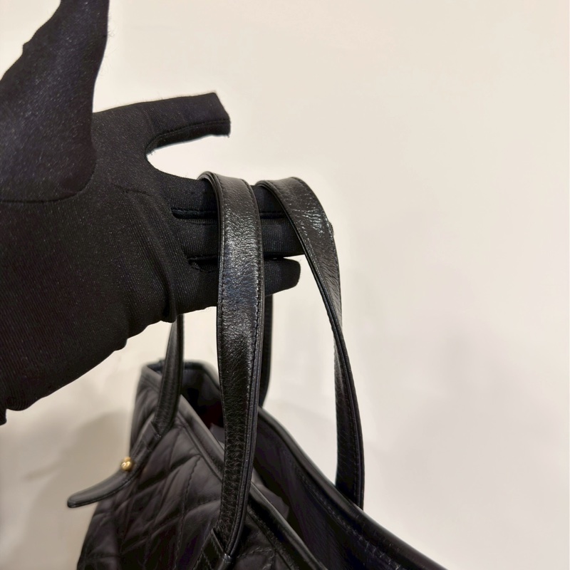 隨性高級💎超低價😍Chanel香奈兒黑色Gabrielle 托特流浪包單肩斜挎包-18