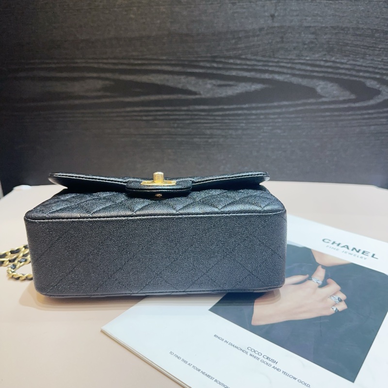 Chanel 黑荔枝牛皮金釦Coco20 handle 手提斜背包-4