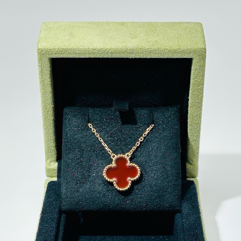 梵克雅寶/VCARD38500 18K黃金紅玉髓紅中花項鍊 19年全套-1