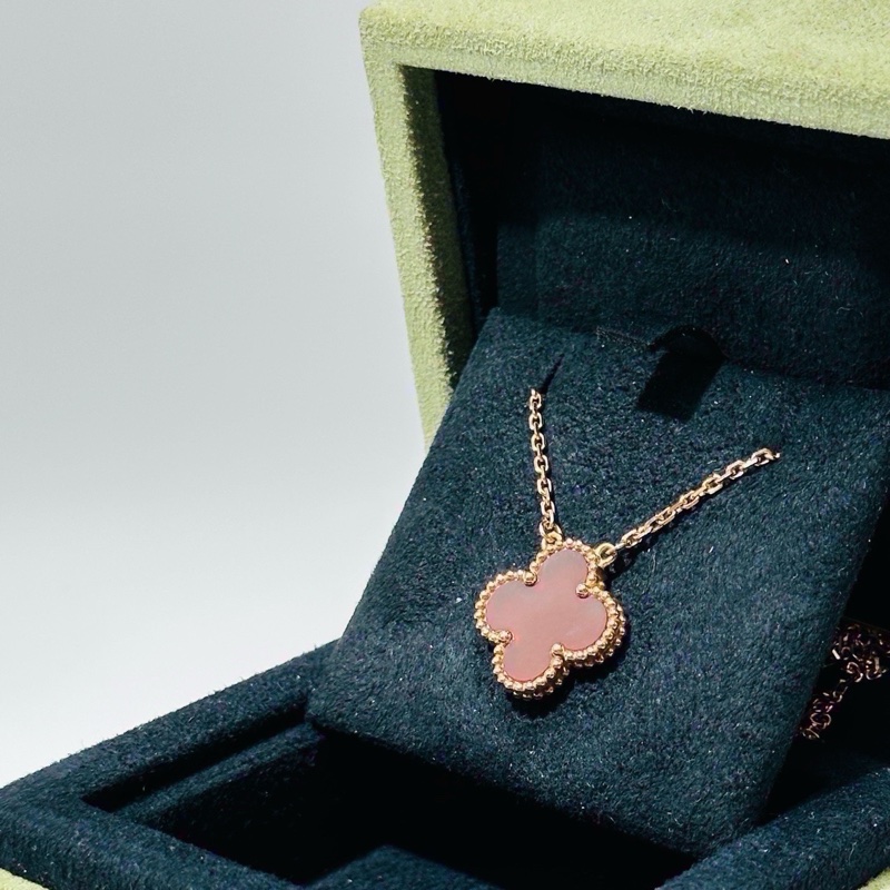 梵克雅寶/VCARD38500 18K黃金紅玉髓紅中花項鍊 19年全套-2