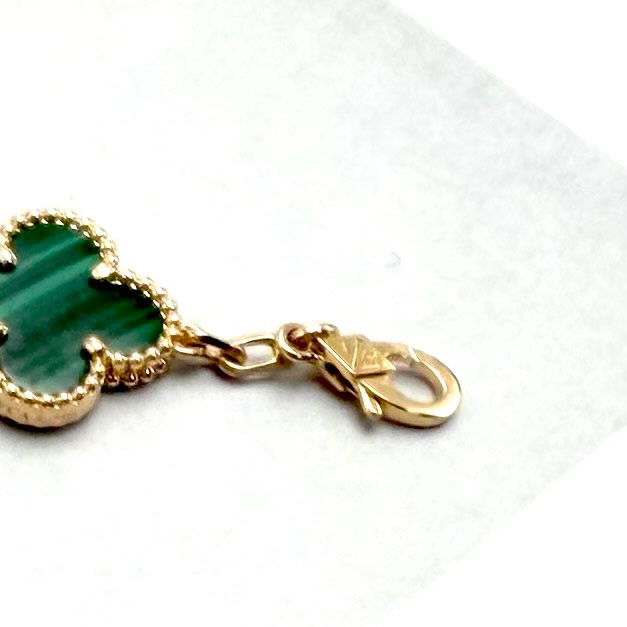 梵克雅寶/VCARL80900 18K黃金孔雀石 綠五花手鍊 23年全套-5