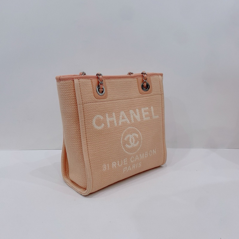 Chanel /香奈兒 22C 小號沙灘包 芯片款 淡橘色 尺寸：26*25*12cm 配件：塵袋-1