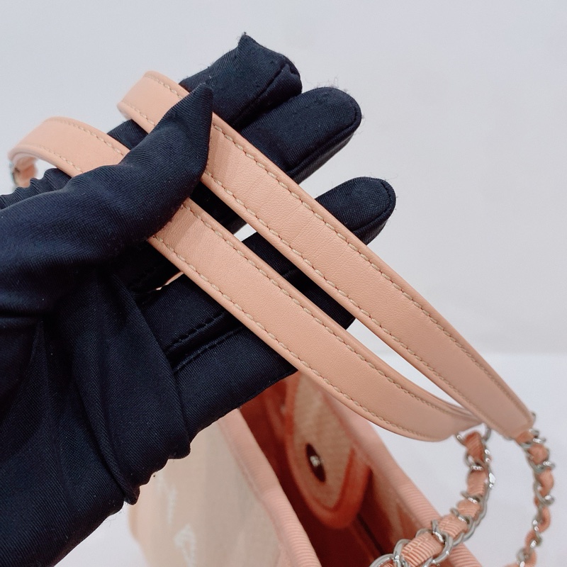 Chanel /香奈兒 22C 小號沙灘包 芯片款 淡橘色 尺寸：26*25*12cm 配件：塵袋-3