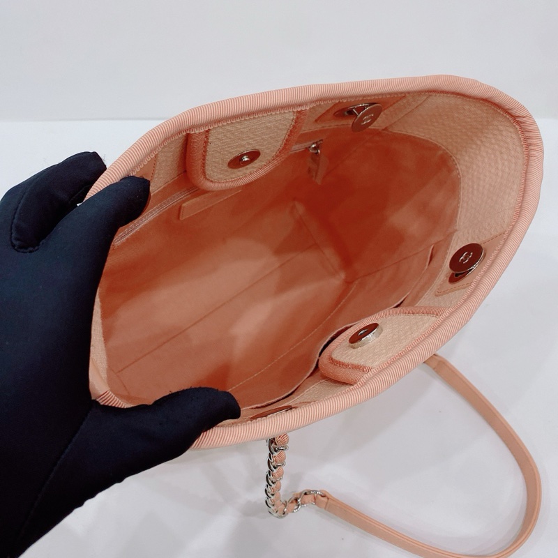 Chanel /香奈兒 22C 小號沙灘包 芯片款 淡橘色 尺寸：26*25*12cm 配件：塵袋-5