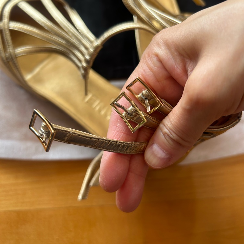 經典金色channel 平底鞋-6