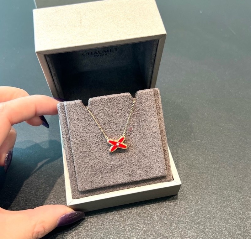 Chaumet尚美liens，紅玉髓鑲鑽項鍊-1