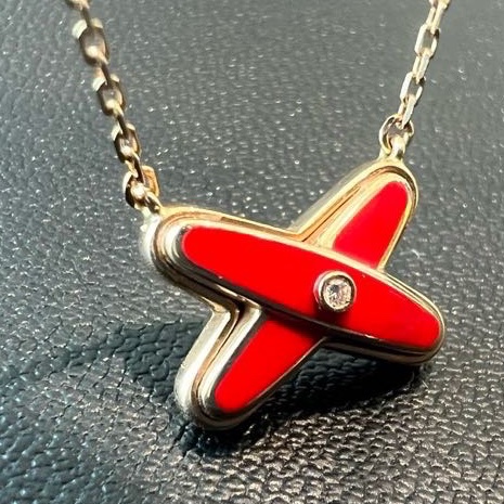 Chaumet尚美liens，紅玉髓鑲鑽項鍊-6