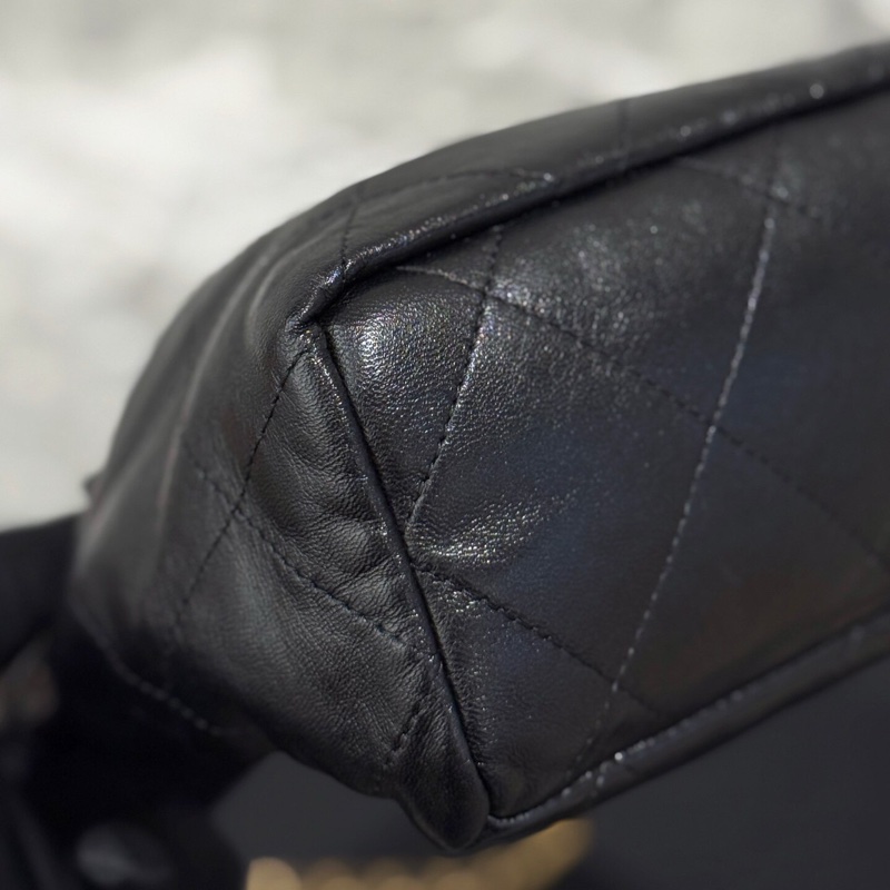 Chanel 香奈兒 23P黑金 mini福袋水桶包 寶石鏈條，彩色寶石福袋 抽繩水桶鏈條包-6