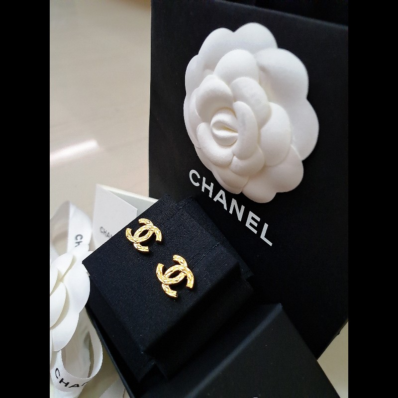 Chanel  全新金色雙C耳環-2