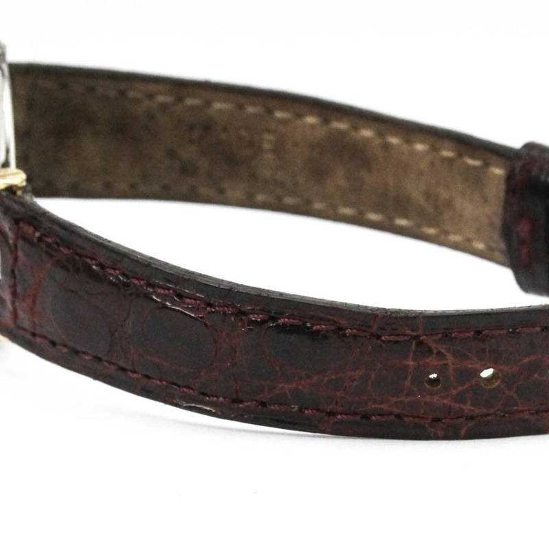 卡地亞 Santos 圓形 18K 金精鋼皮革石英女士腕錶（拋光）-2