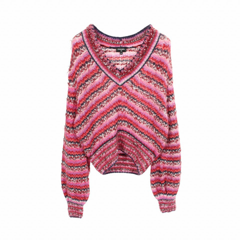 香奈兒 COCO 標誌紐扣針織絲羊駝毛/尼龍紫色多色二手女裝