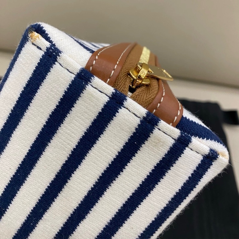 Celine賽琳凱旋門海軍風條紋貝殼鏈條包-7