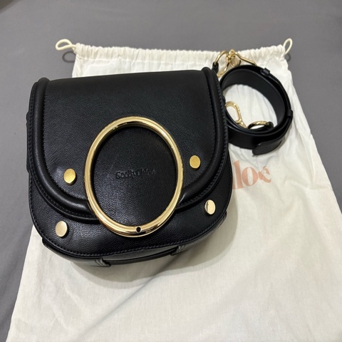 SEE BY CHLOE MARA 粒面牛皮 翻蓋斜背包