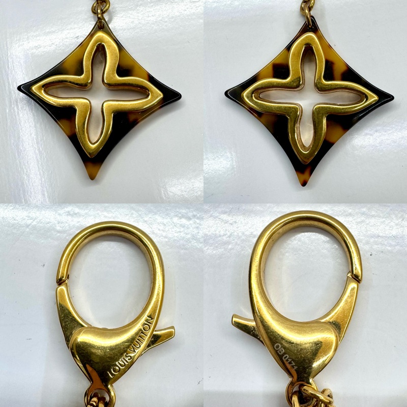 路易威登 LOUIS VUITTON 玳瑁紋吊飾鑰匙圈／包包吊飾（刻印 OB0171）-4
