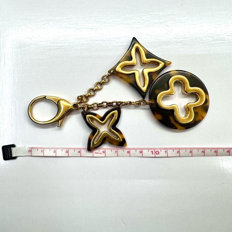 路易威登 LOUIS VUITTON 玳瑁紋吊飾鑰匙圈／包包吊飾（刻印 OB0171）-5