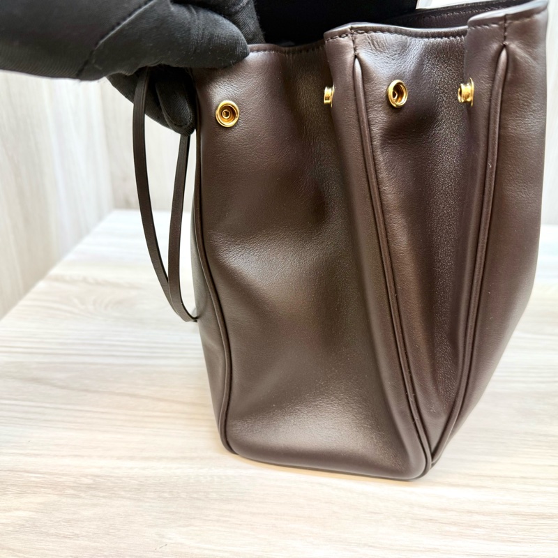 巴黎世家 全新超值✨咖色牛皮Rodeo中款肩背包-5