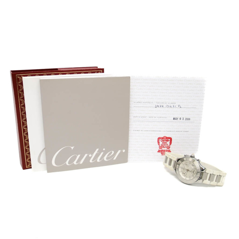 卡地亞 Must 21 Chronoscaph 精鋼橡膠男士腕錶 W10184U2 拋光-5