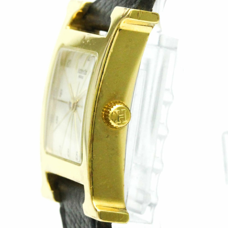 愛馬仕 H 系列鍍金皮革石英女士腕錶 HH1.201-3