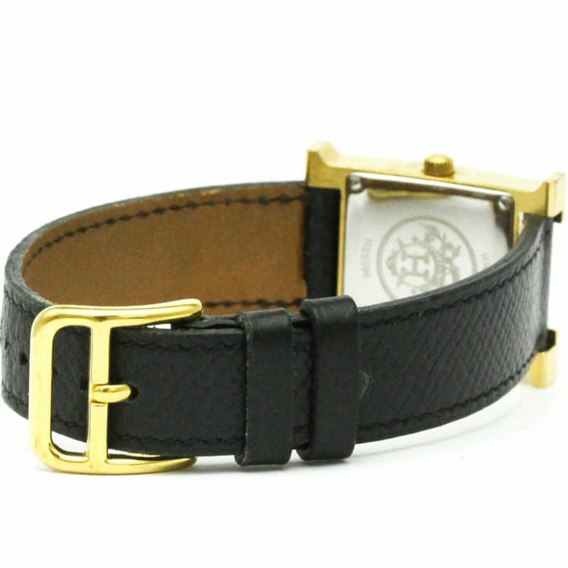 愛馬仕 H 系列鍍金皮革石英女士腕錶 HH1.201-4