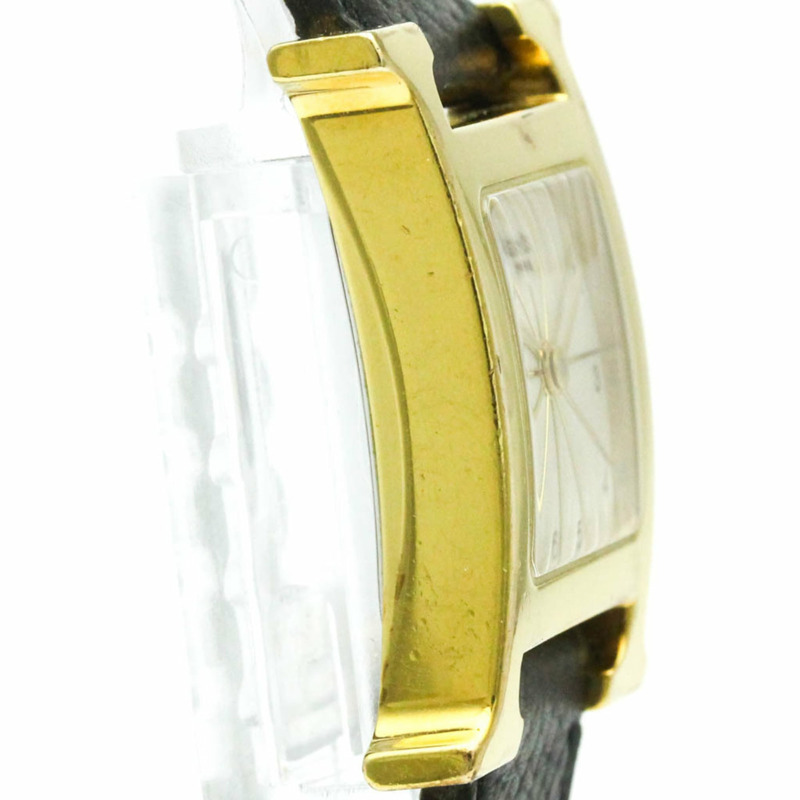 愛馬仕 H 系列鍍金皮革石英女士腕錶 HH1.201-7